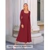 image:imageZESICA Fall Long Sleeve Dress for Women 2026 Elegant Classy Midi DressesBurgundy