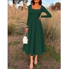 image:imageZESICA Fall Long Sleeve Dress for Women 2026 Elegant Classy Midi DressesDarkgreen