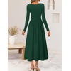 image:imageZESICA Fall Long Sleeve Dress for Women 2026 Elegant Classy Midi DressesDarkgreen