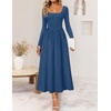 image:imageZESICA Fall Long Sleeve Dress for Women 2026 Elegant Classy Midi DressesDusty Blue