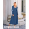 image:imageZESICA Fall Long Sleeve Dress for Women 2026 Elegant Classy Midi DressesDusty Blue
