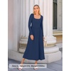 image:imageZESICA Fall Long Sleeve Dress for Women 2026 Elegant Classy Midi DressesNavy