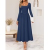 image:imageZESICA Fall Long Sleeve Dress for Women 2026 Elegant Classy Midi DressesNavy