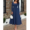 image:imageZESICA Fall Long Sleeve Dress for Women 2026 Elegant Classy Midi DressesNavy