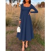 image:imageZESICA Fall Long Sleeve Dress for Women 2026 Elegant Classy Midi DressesNavy