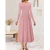 image:imageZESICA Fall Long Sleeve Dress for Women 2026 Elegant Classy Midi DressesPink