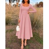 image:imageZESICA Fall Long Sleeve Dress for Women 2026 Elegant Classy Midi DressesPink