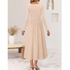 image:imageZESICA Fall Long Sleeve Dress for Women 2026 Elegant Classy Midi DressesSand