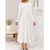 image:imageZESICA Fall Long Sleeve Dress for Women 2026 Elegant Classy Midi DressesWhite