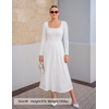 image:imageZESICA Fall Long Sleeve Dress for Women 2026 Elegant Classy Midi DressesWhite