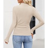 image:imageZESICA Mock Neck Long Sleeve Business Casual Shirts for Women 2026Apricot