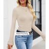 image:imageZESICA Mock Neck Long Sleeve Business Casual Shirts for Women 2026Apricot