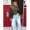 image:imageZESICA Mock Neck Long Sleeve Business Casual Shirts for Women 2026Armygreen