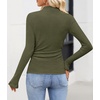 image:imageZESICA Mock Neck Long Sleeve Business Casual Shirts for Women 2026Armygreen