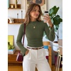 image:imageZESICA Mock Neck Long Sleeve Business Casual Shirts for Women 2026Armygreen