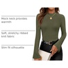 image:imageZESICA Mock Neck Long Sleeve Business Casual Shirts for Women 2026Armygreen
