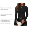 image:imageZESICA Mock Neck Long Sleeve Business Casual Shirts for Women 2026Black