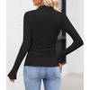 image:imageZESICA Mock Neck Long Sleeve Business Casual Shirts for Women 2026Black