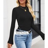 image:imageZESICA Mock Neck Long Sleeve Business Casual Shirts for Women 2026Black