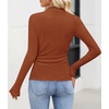 image:imageZESICA Mock Neck Long Sleeve Business Casual Shirts for Women 2026Brick