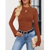 image:imageZESICA Mock Neck Long Sleeve Business Casual Shirts for Women 2026Brick