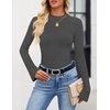 image:imageZESICA Mock Neck Long Sleeve Business Casual Shirts for Women 2026Dark Grey