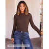 image:imageZESICA Mock Neck Long Sleeve Business Casual Shirts for Women 2026Darkbrown