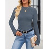 image:imageZESICA Mock Neck Long Sleeve Business Casual Shirts for Women 2026Dustyblue