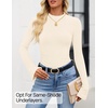 image:imageZESICA Mock Neck Long Sleeve Business Casual Shirts for Women 2026Ivory