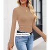image:imageZESICA Mock Neck Long Sleeve Business Casual Shirts for Women 2026Khaki