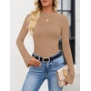 image:imageZESICA Mock Neck Long Sleeve Business Casual Shirts for Women 2026Khaki