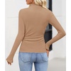 image:imageZESICA Mock Neck Long Sleeve Business Casual Shirts for Women 2026Khaki