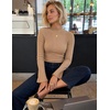 image:imageZESICA Mock Neck Long Sleeve Business Casual Shirts for Women 2026Khaki