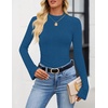 image:imageZESICA Mock Neck Long Sleeve Business Casual Shirts for Women 2026Sapphire Blue