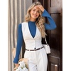 image:imageZESICA Mock Neck Long Sleeve Business Casual Shirts for Women 2026Sapphire Blue