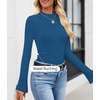image:imageZESICA Mock Neck Long Sleeve Business Casual Shirts for Women 2026Sapphire Blue