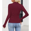 image:imageZESICA Mock Neck Long Sleeve Business Casual Shirts for Women 2026Wine