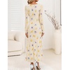 image:imageZESICA Wedding Guest Dresses for Women Fall Long Sleeve Floral Maxi DressBeige