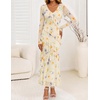 image:imageZESICA Wedding Guest Dresses for Women Fall Long Sleeve Floral Maxi DressBeige