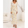 image:imageZESICA Wedding Guest Dresses for Women Fall Long Sleeve Floral Maxi DressBeige