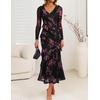 image:imageZESICA Wedding Guest Dresses for Women Fall Long Sleeve Floral Maxi DressBlack