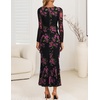 image:imageZESICA Wedding Guest Dresses for Women Fall Long Sleeve Floral Maxi DressBlack