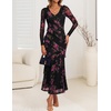 image:imageZESICA Wedding Guest Dresses for Women Fall Long Sleeve Floral Maxi DressBlack