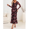 image:imageZESICA Wedding Guest Dresses for Women Fall Long Sleeve Floral Maxi DressBlack Rose