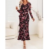 image:imageZESICA Wedding Guest Dresses for Women Fall Long Sleeve Floral Maxi DressBlack Rose