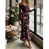 image:imageZESICA Wedding Guest Dresses for Women Fall Long Sleeve Floral Maxi DressBlack Rose