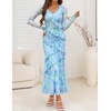 image:imageZESICA Wedding Guest Dresses for Women Fall Long Sleeve Floral Maxi DressBlue