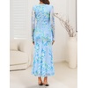 image:imageZESICA Wedding Guest Dresses for Women Fall Long Sleeve Floral Maxi DressBlue