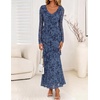 image:imageZESICA Wedding Guest Dresses for Women Fall Long Sleeve Floral Maxi DressDusty Blue