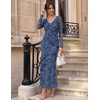 image:imageZESICA Wedding Guest Dresses for Women Fall Long Sleeve Floral Maxi DressDusty Blue